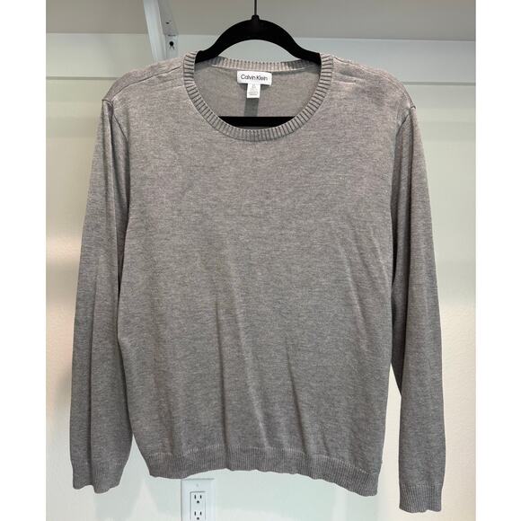 Calvin Klein Women's Crew Neck Light Sweater Gray Size Large Soft - Picture 1 of 7